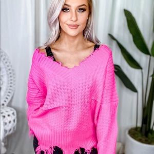 Main Strip Hot Pink Sweater